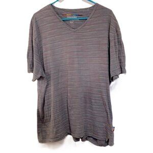 COLOURS Alexander Julian Horizontal Rainbow Stripes Short Sleeve Tshirt Mens XXL